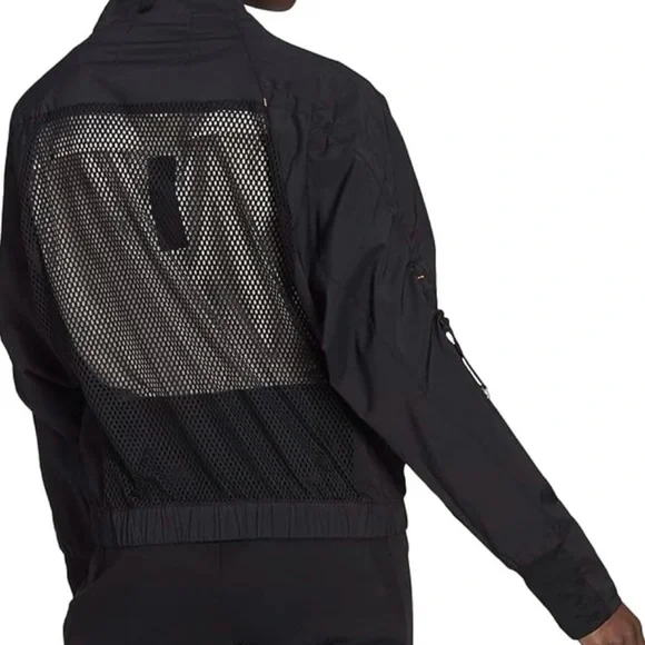 Adidas Tech Track Jacket Women's Large Black Lightweight Mesh Back - Picture 2 of 11
